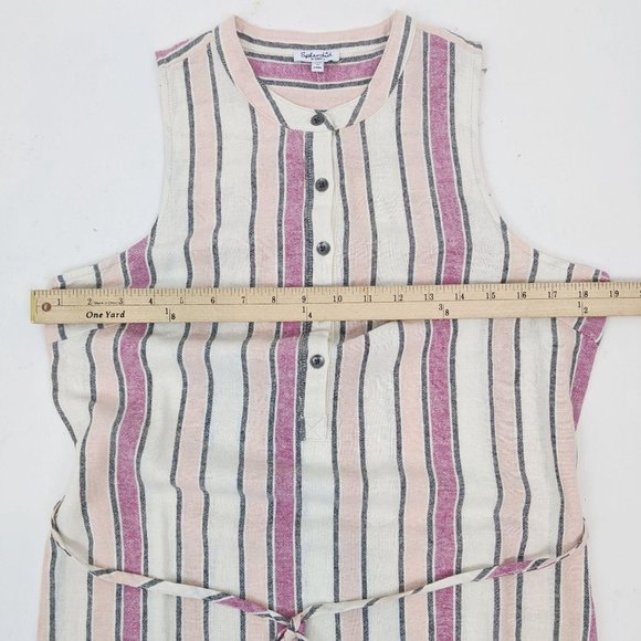 Splendid Linen Striped Shirt Dress NWT XS Pink Whi - Picture 6 of 9